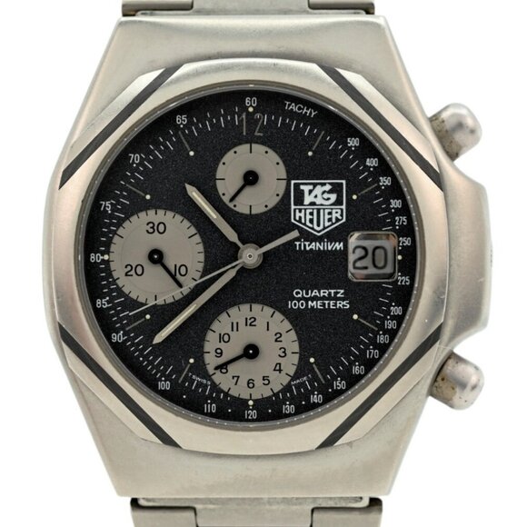 1980's RARE 39mm Men's Tag Heuer Titanium Chronograph 100M Watch! Ref: 223.206! - Picture 1 of 9